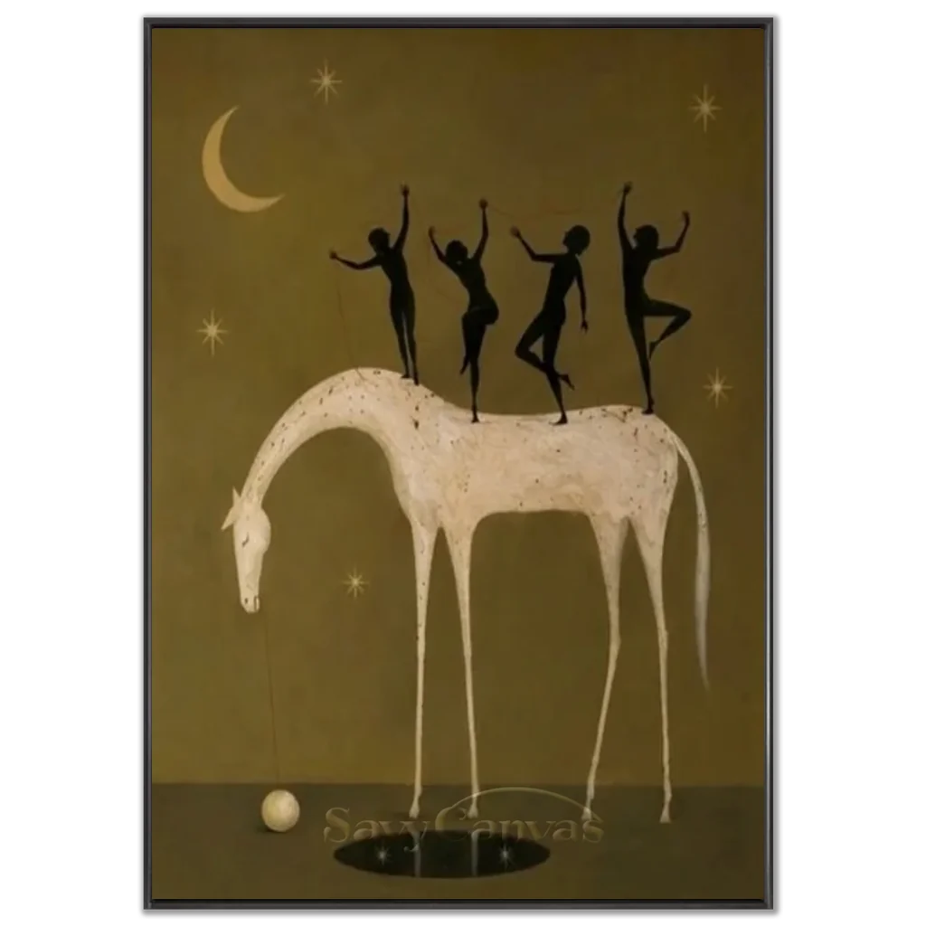 Hand-Painted Surrealism Dancers & Horse Oil Painting #SS 340