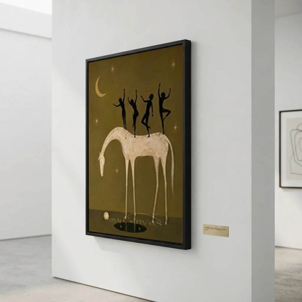 Hand-Painted Surrealism Dancers & Horse Oil Painting #SS 340