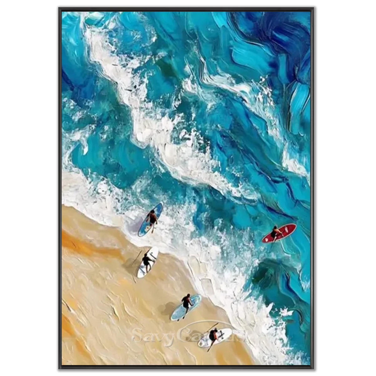 Swimming_Sports_Texture_Canvas_Painting-black-frame-02.webp