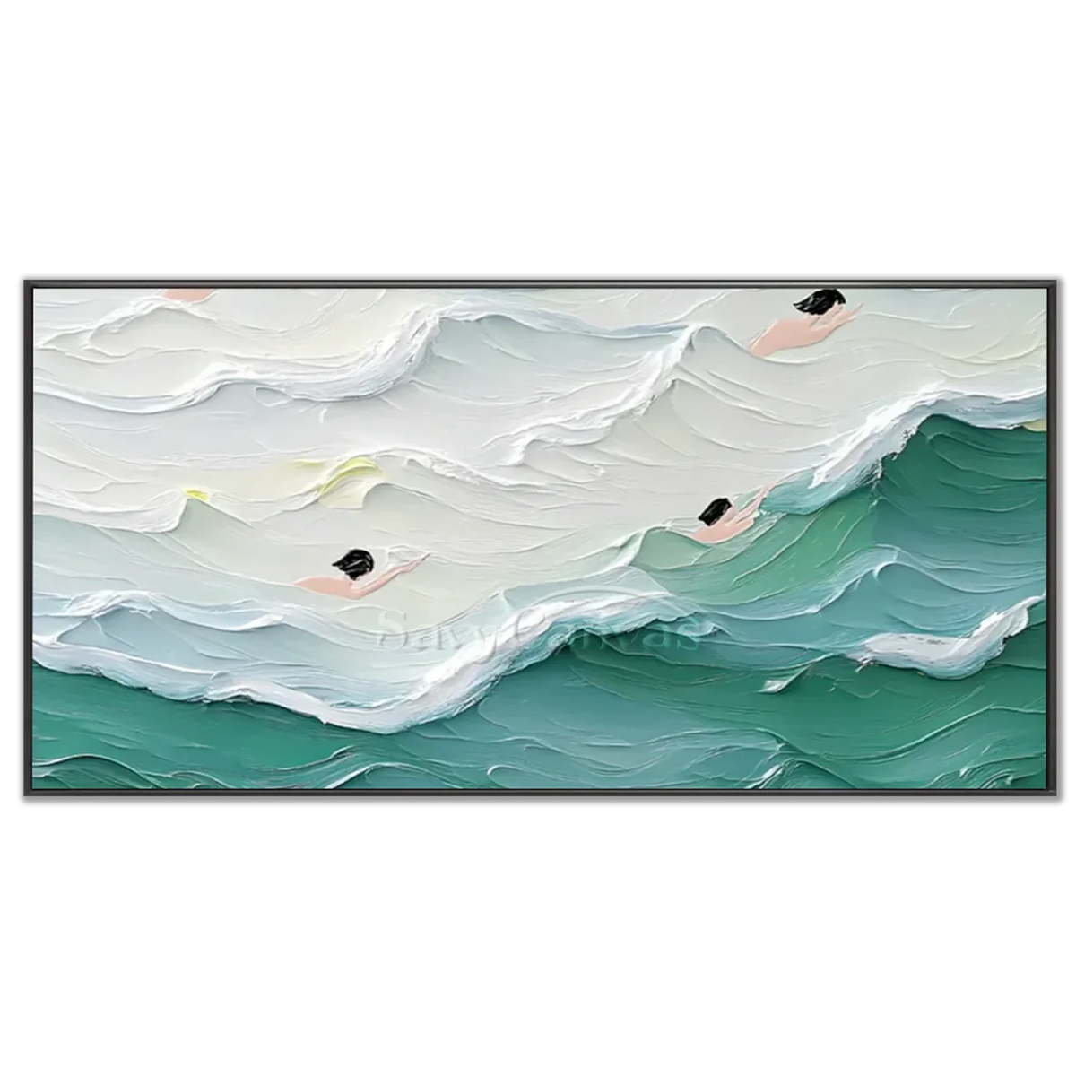 Swimming_Sports_Texture_Canvas_Painting-black-frame-03.webp