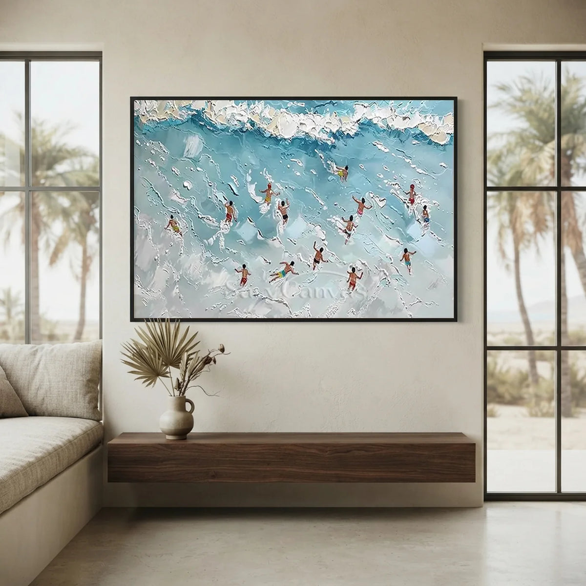 Swimming_Sports_Textured_Canvas_Painting-for-wall-between-window-08.webp