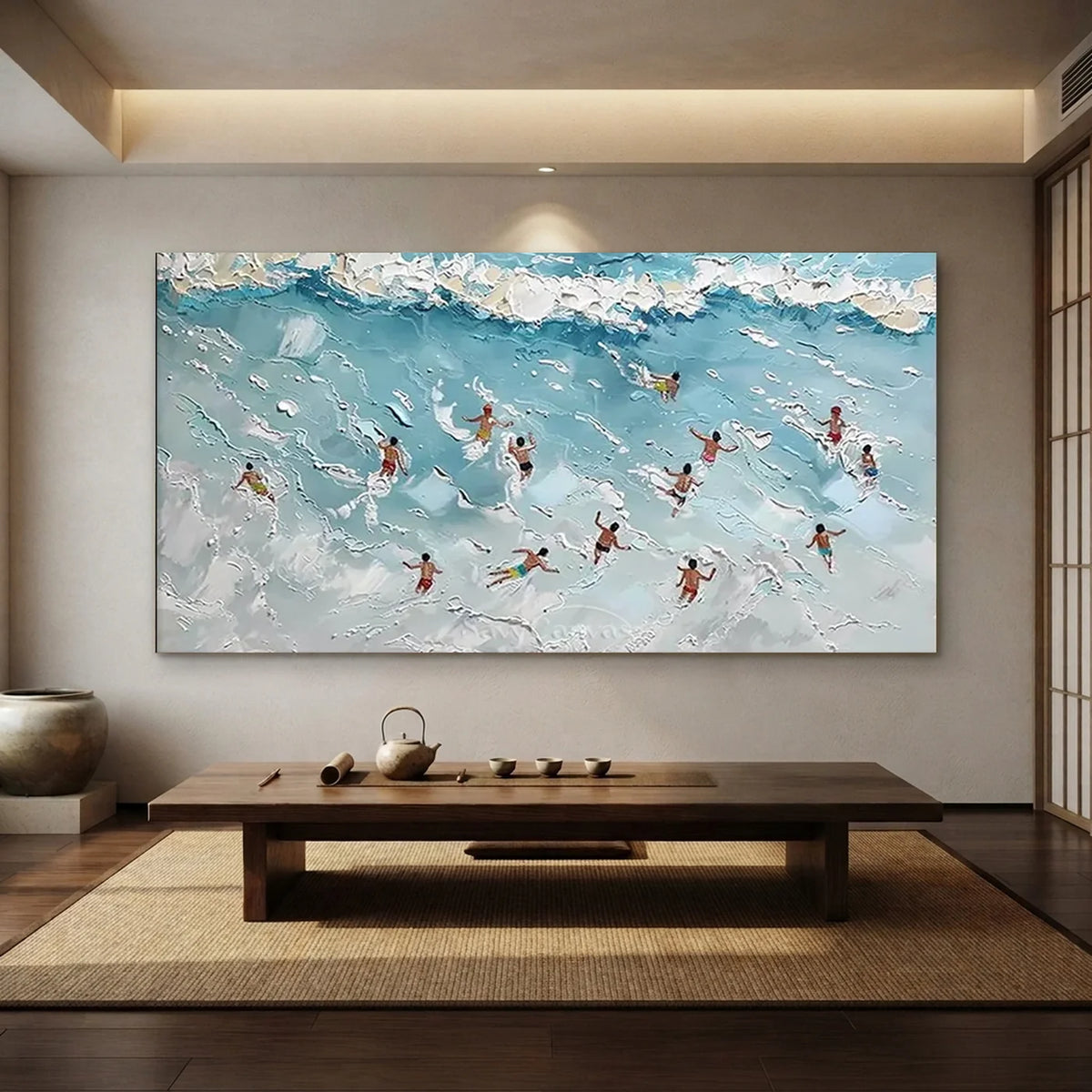 Swimming_Sports_Textured_Canvas_Painting-for-zen-style-tea-room-09.webp