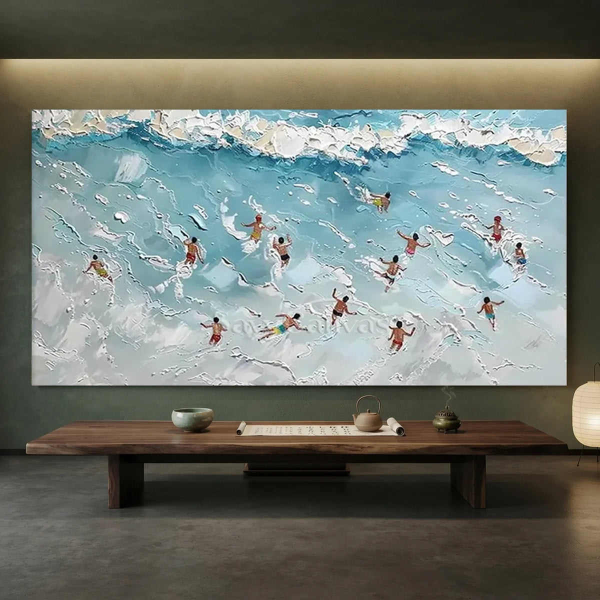 Swimming_Sports_Textured_Canvas_Painting-for-zen-style-tea-room2-04.webp