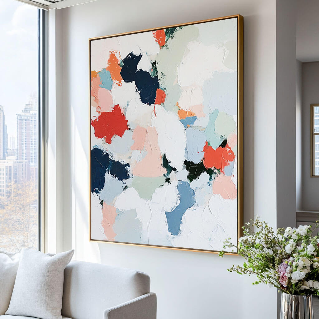 Colorful Abstract Canvas Wall Art | Vibrant Multi-Color Print #AA 384