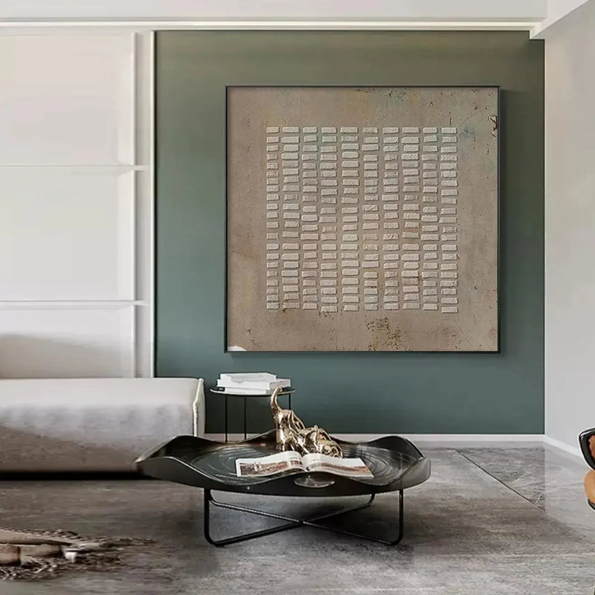 3D Plaster Grid Painting | Sculptural Textured Canvas Art #AA 265