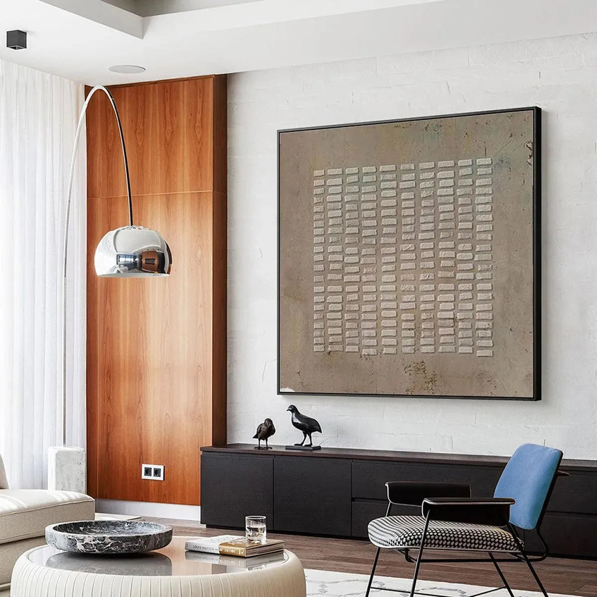 3D Plaster Grid Painting | Sculptural Textured Canvas Art #AA 265