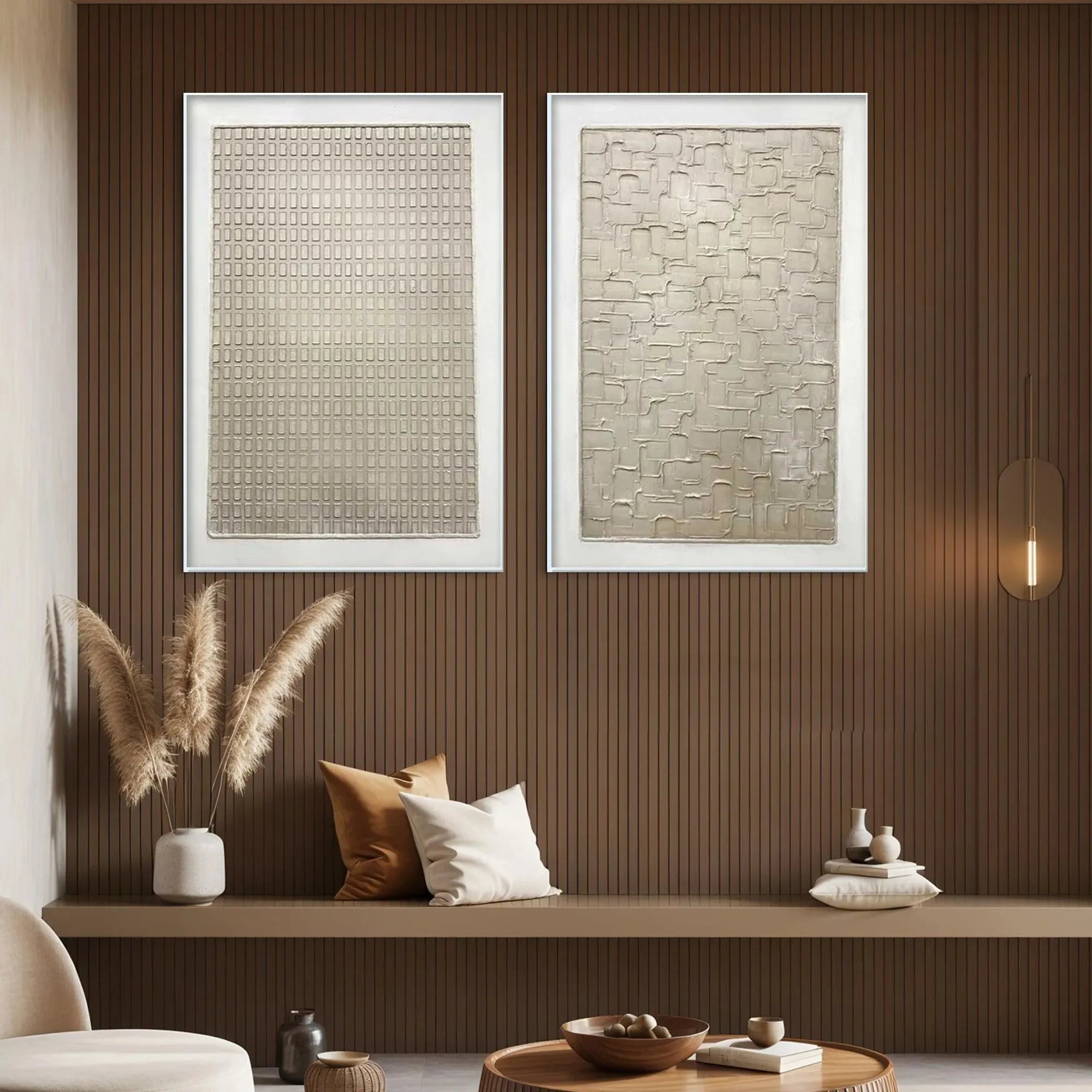 Wabi-Sabi Textured Art Set | Japandi Style Wall Decor