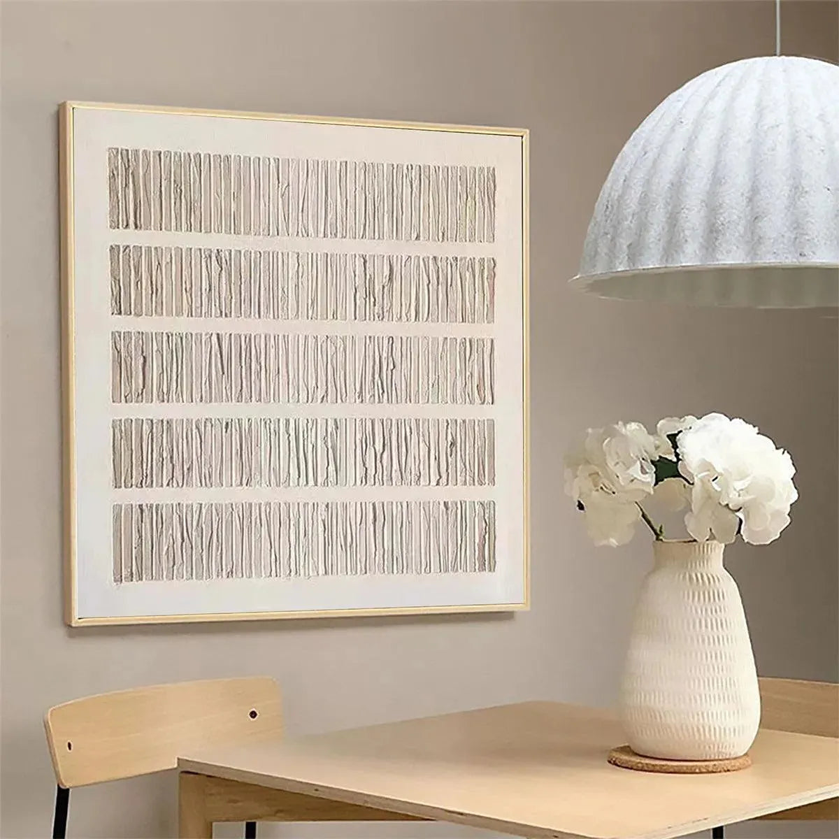 3D Textured Linear Painting | Minimalist Plaster Art #AA 276