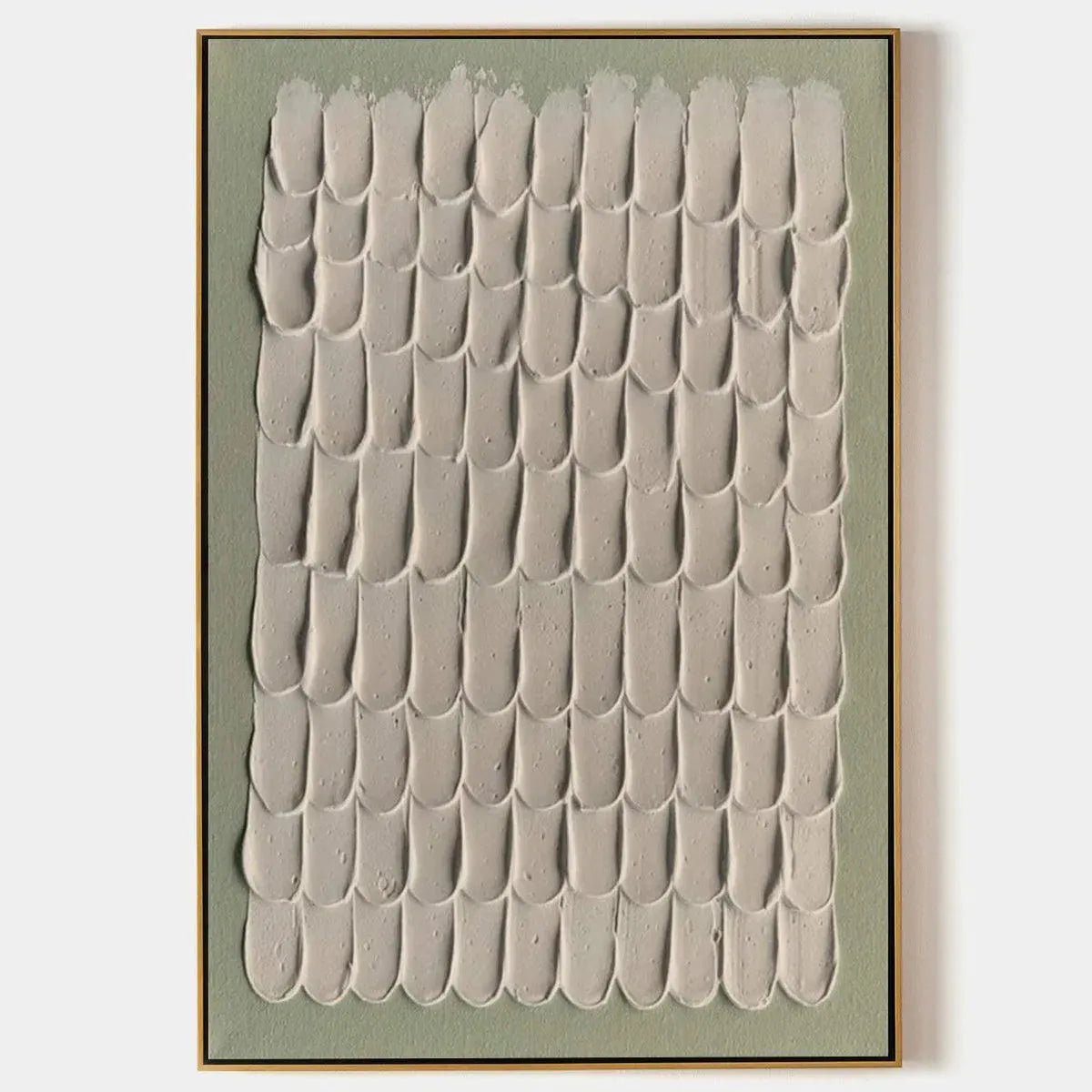 Textured 3D Abstract Art | Sage Green & Beige Painting #AA 098