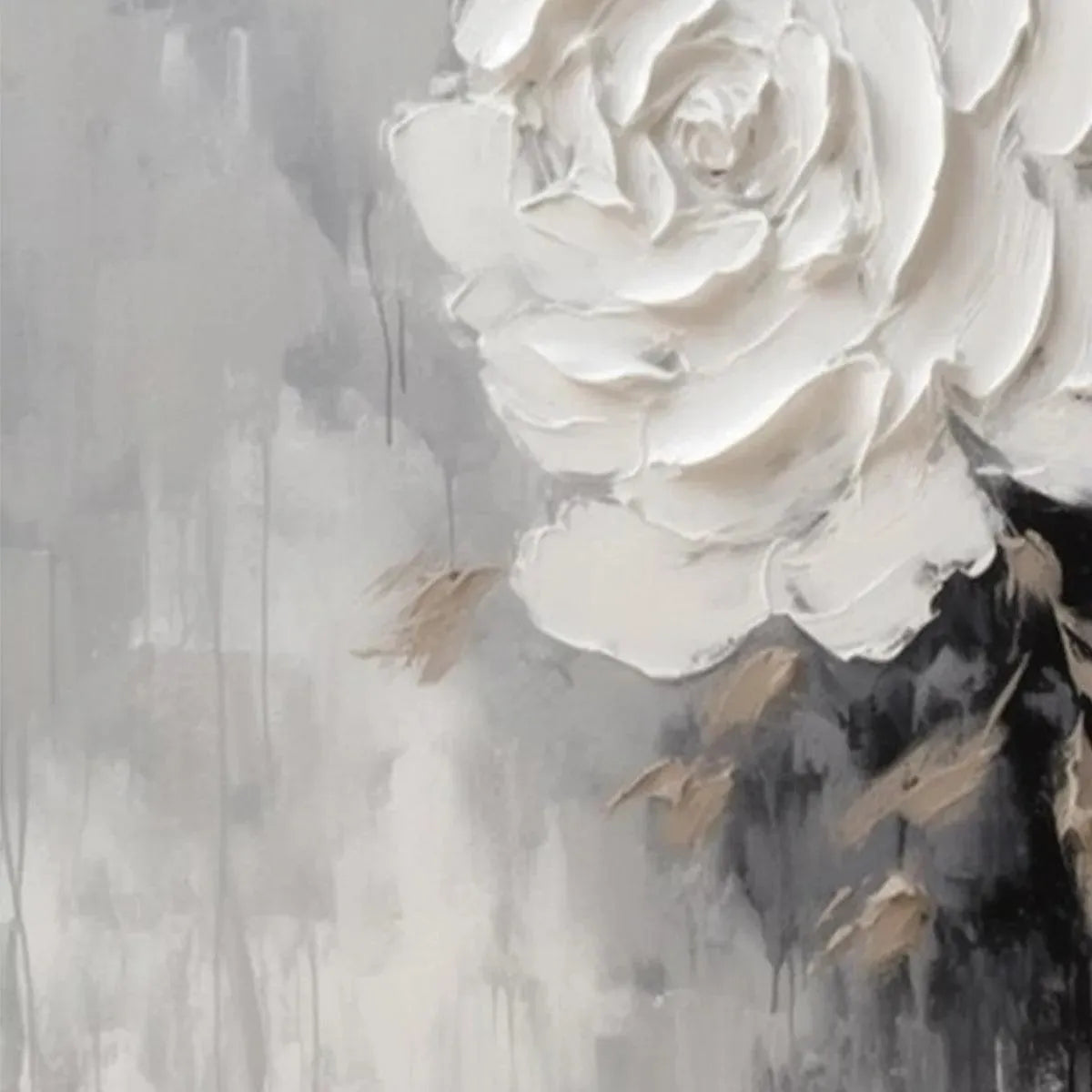 "A Rose in the Dark" Art | Textured Floral Painting #AA 168