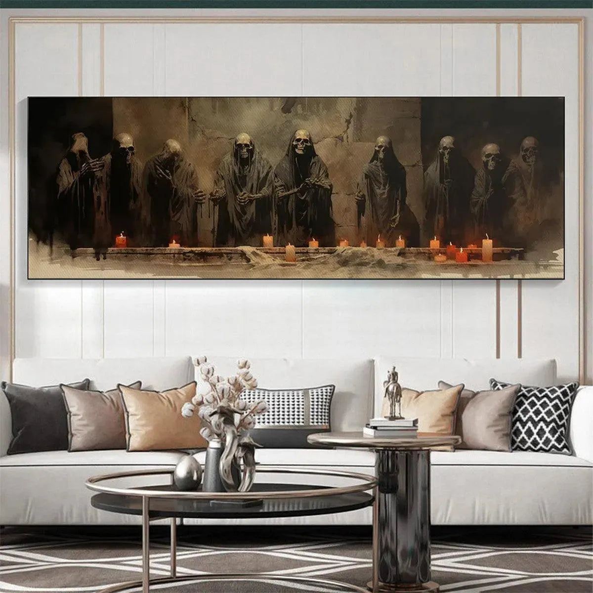 Skeletons Dinner Party Canvas | Alternative Home Decor