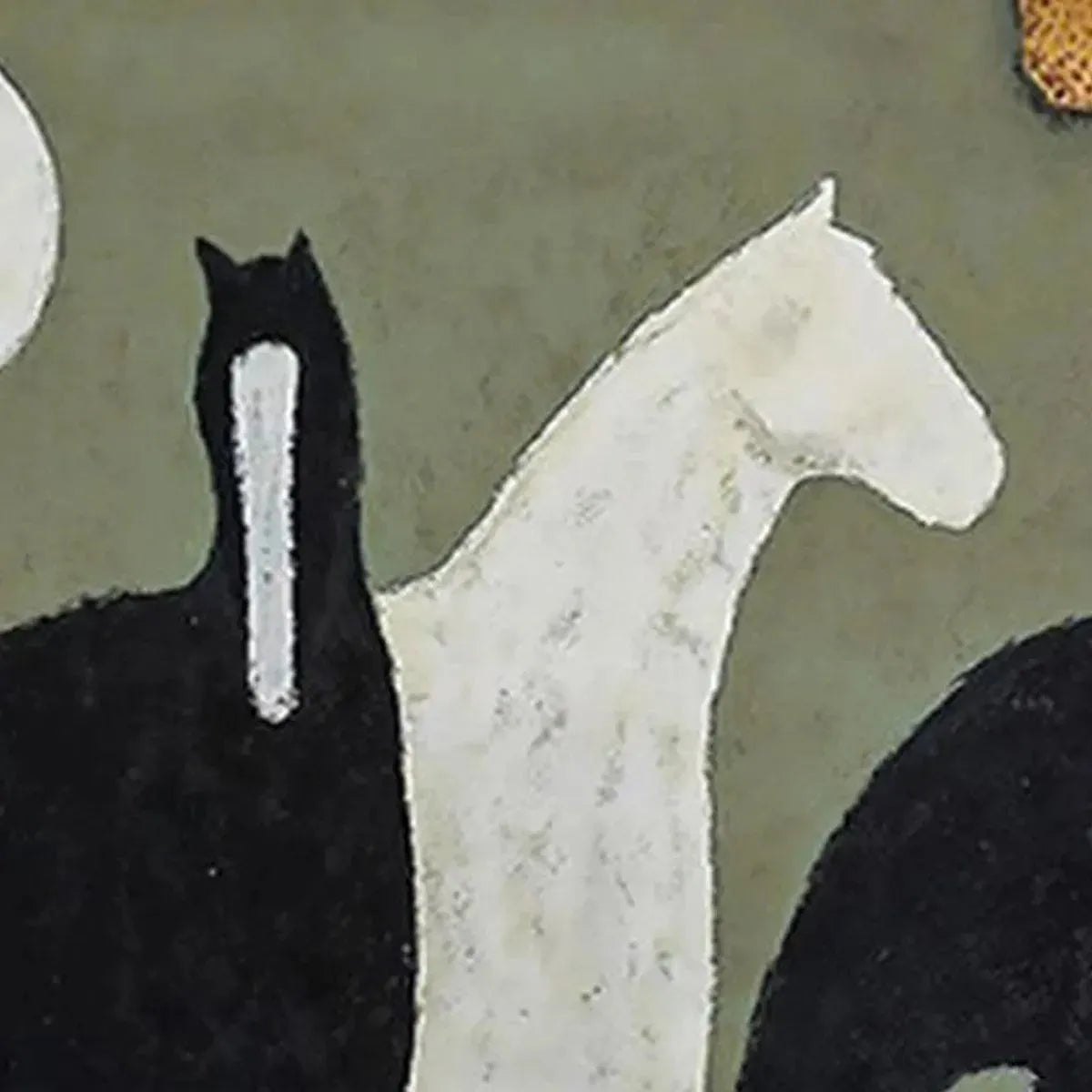 Modern Three Horses Painting | Large Stylized Equine Wall Art #ZZ 242