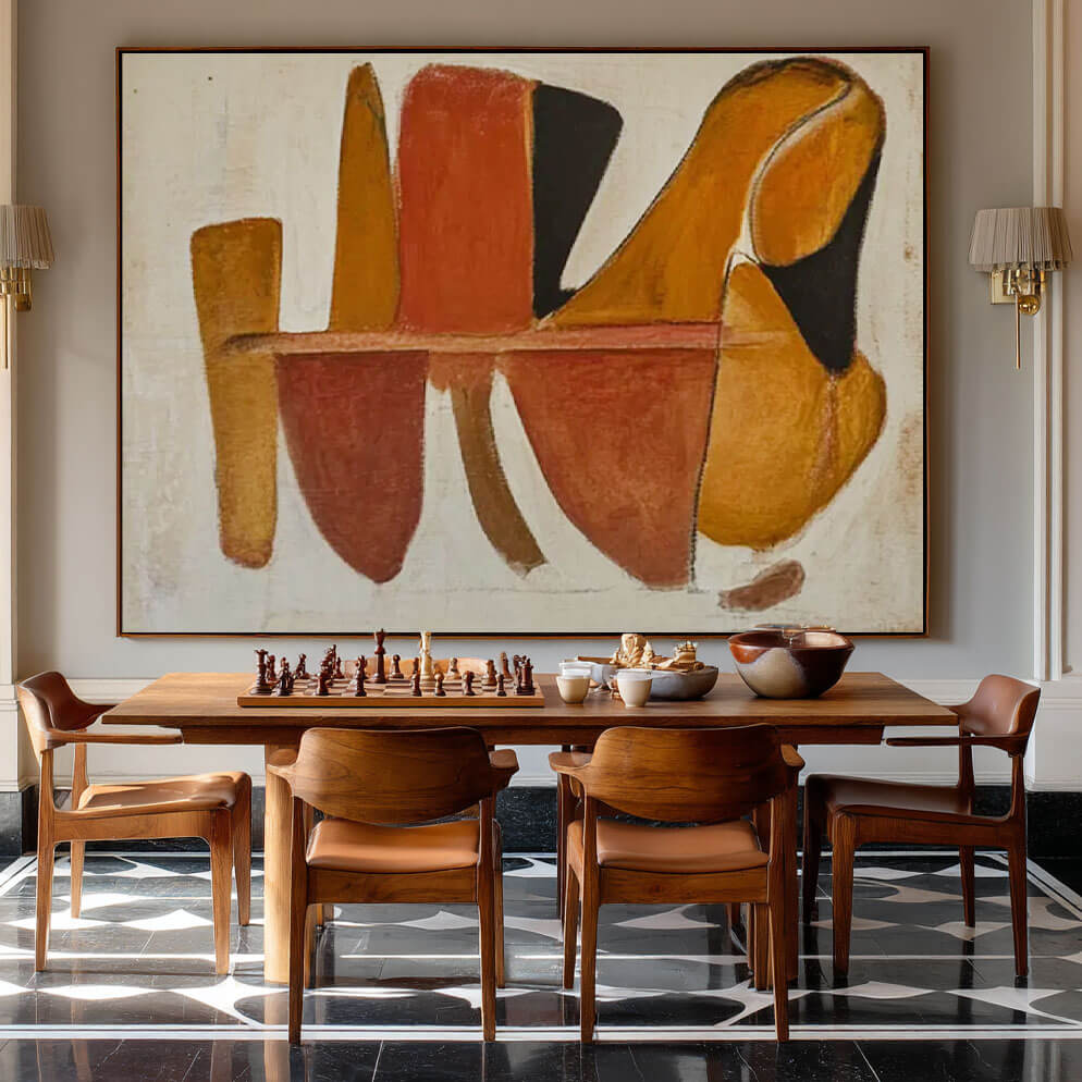 Bold Geometric Abstract Painting | Modern Organic Shapes Art