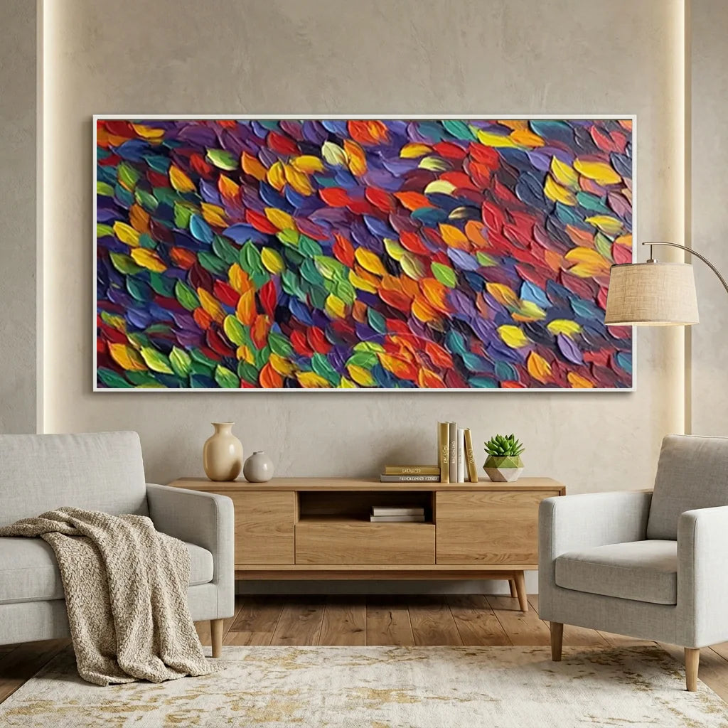 Textured 3D Colorful Leaves | Abstract Impasto Art #AA 147