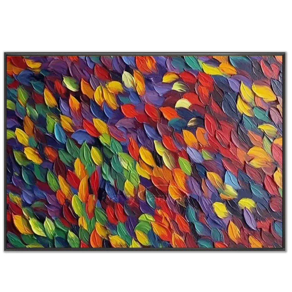 Textured 3D Colorful Leaves | Abstract Impasto Art #AA 147
