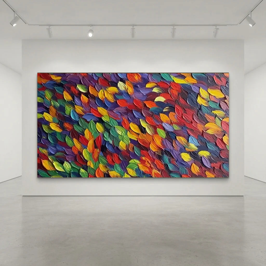 Textured 3D Colorful Leaves | Abstract Impasto Art #AA 147