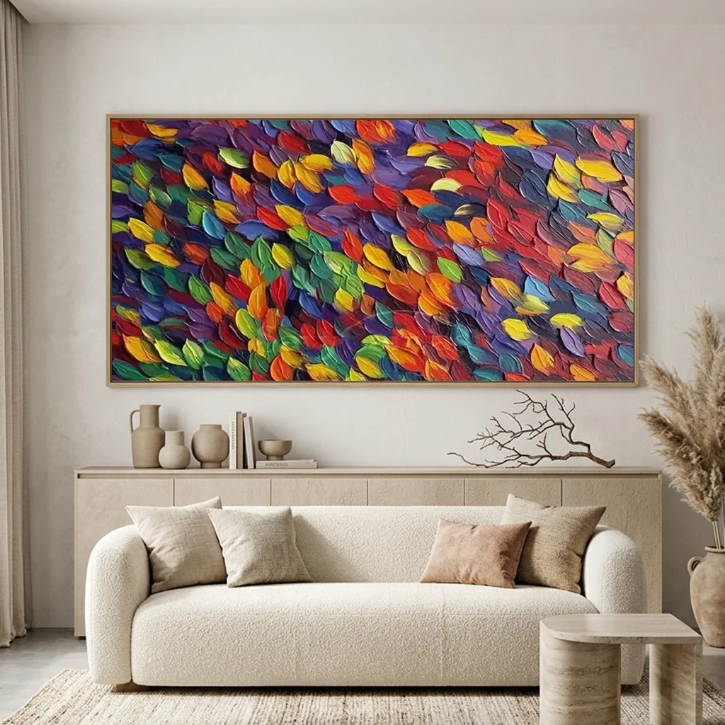 Textured 3D Colorful Leaves | Abstract Impasto Art #AA 147