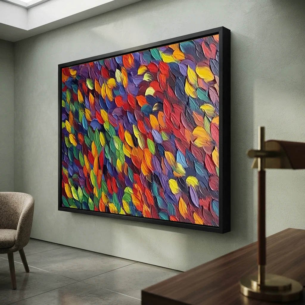 Textured 3D Colorful Leaves | Abstract Impasto Art #AA 147