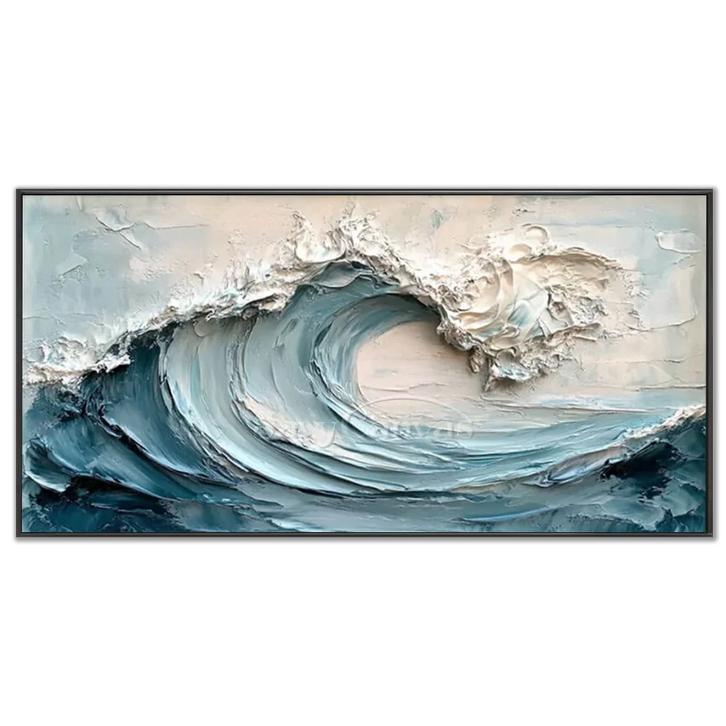 Textured 3D Ocean Wave Art | Impasto Seascape Painting #AA 014