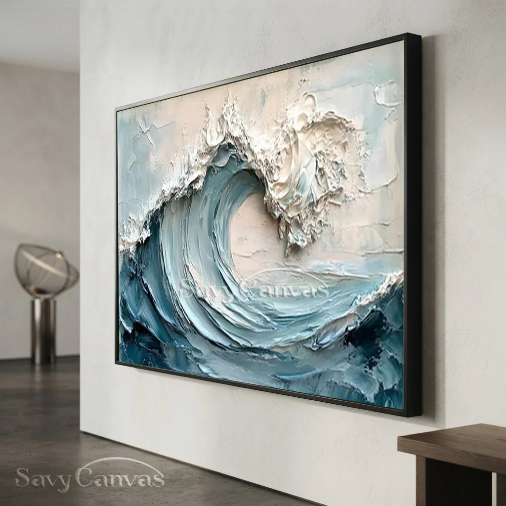 Textured 3D Ocean Wave Art | Impasto Seascape Painting #AA 014