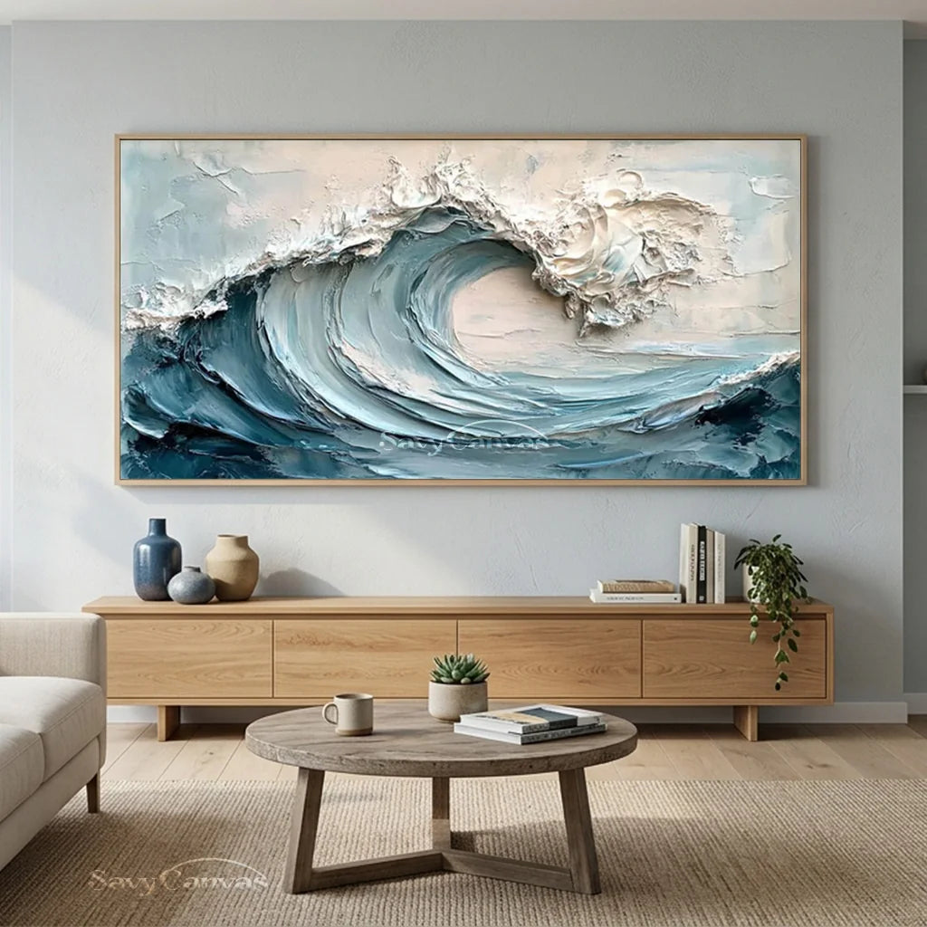 Textured 3D Ocean Wave Art | Impasto Seascape Painting #AA 014