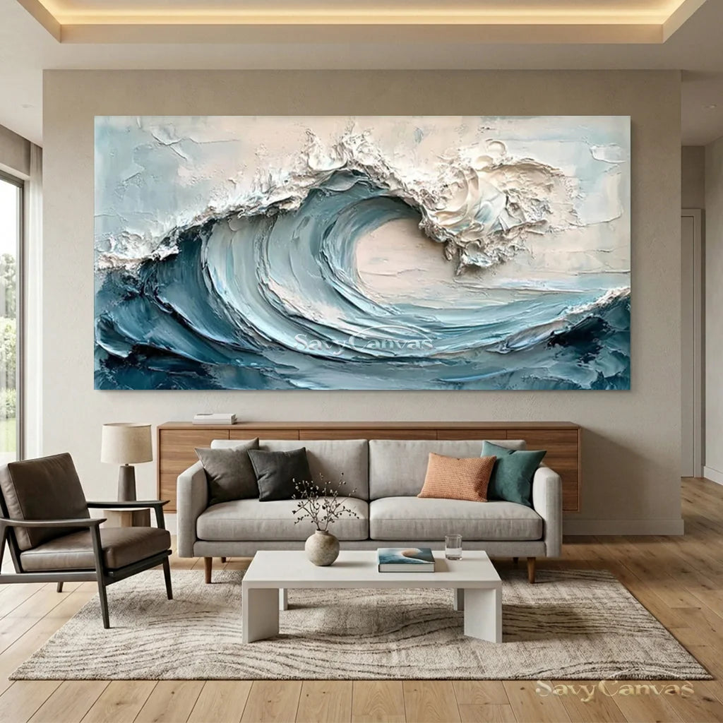 Textured 3D Ocean Wave Art | Impasto Seascape Painting #AA 014