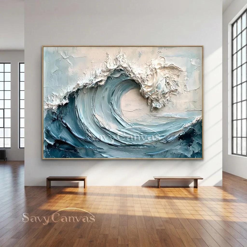 Textured 3D Ocean Wave Art | Impasto Seascape Painting #AA 014