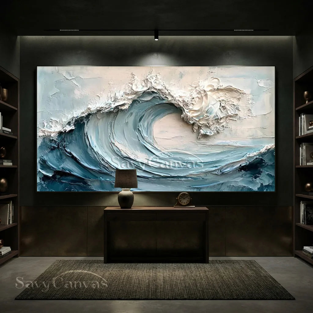 Textured 3D Ocean Wave Art | Impasto Seascape Painting #AA 014