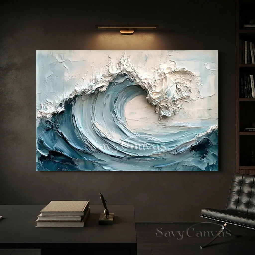 Textured 3D Ocean Wave Art | Impasto Seascape Painting #AA 014