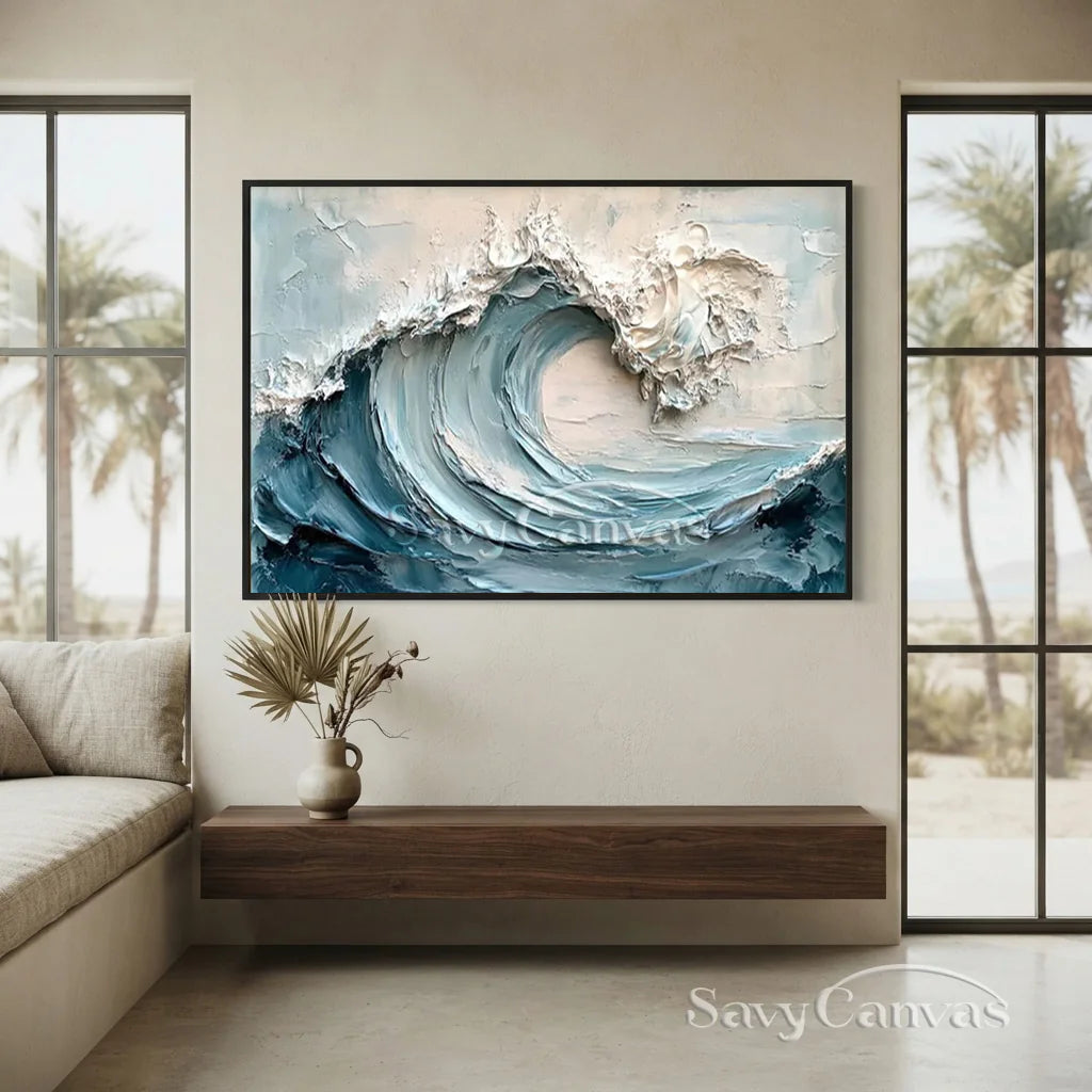 Textured 3D Ocean Wave Art | Impasto Seascape Painting #AA 014