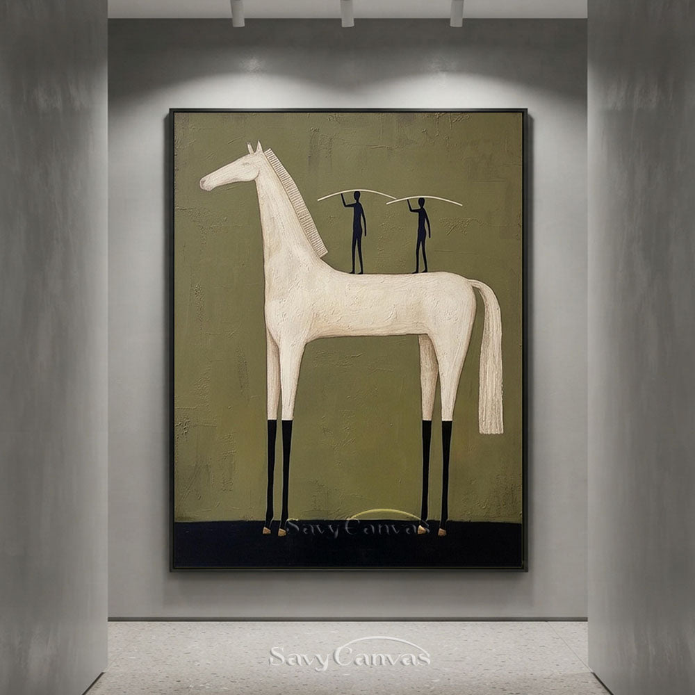 Modernist Abstract Horse Canvas Oil Painting #SS 225