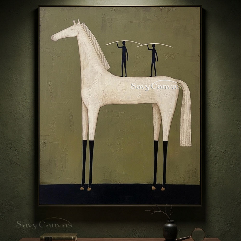 Modernist Abstract Horse Canvas Oil Painting #SS 225