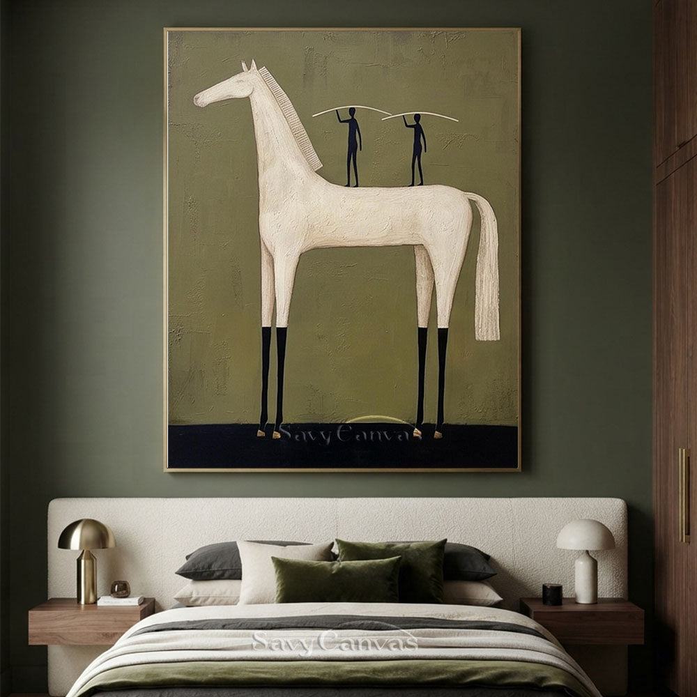 Modernist Abstract Horse Canvas Oil Painting #SS 225