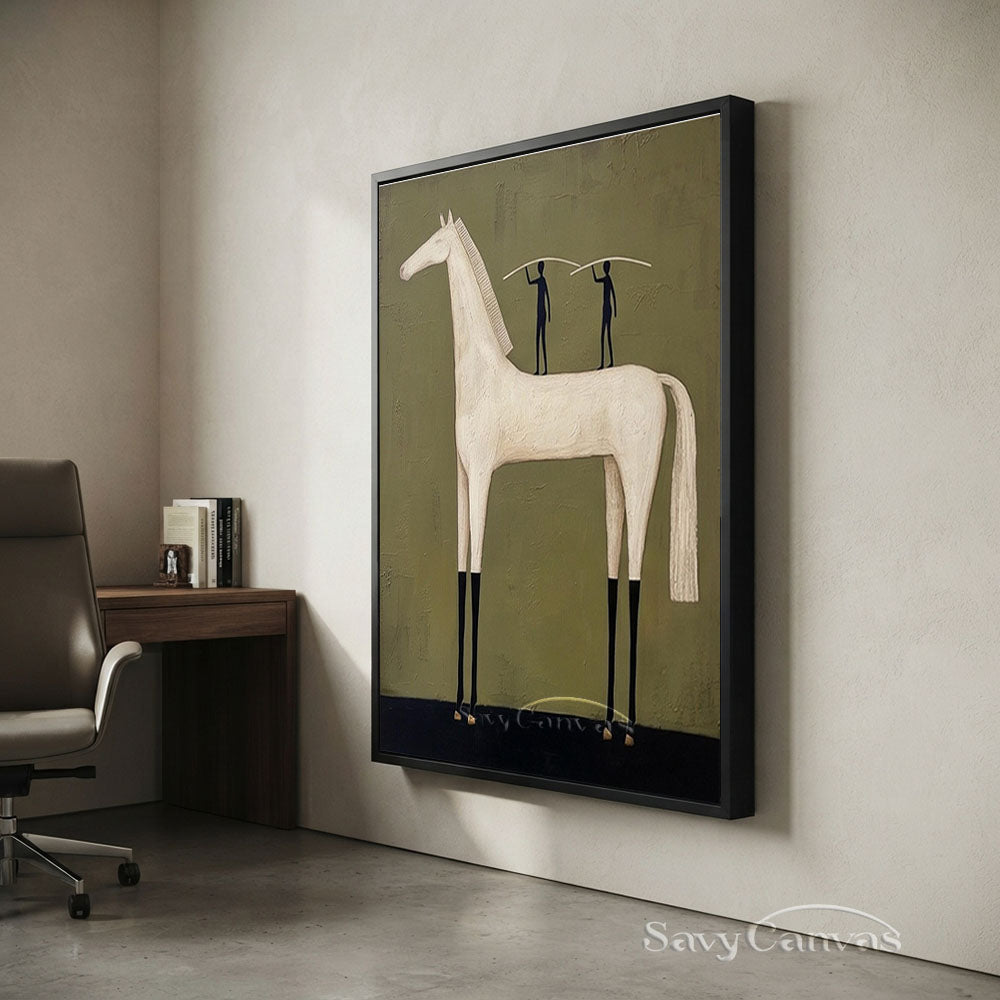 Modernist Abstract Horse Canvas Oil Painting #SS 225