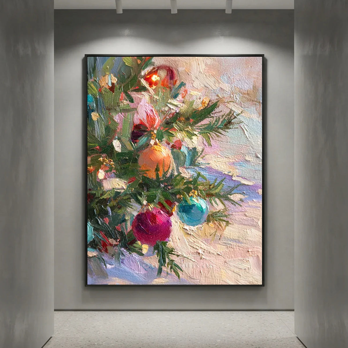 Textured-Christmas-Ornament-Oil-Painting-for-Art-Corridor-deocr-07.webp