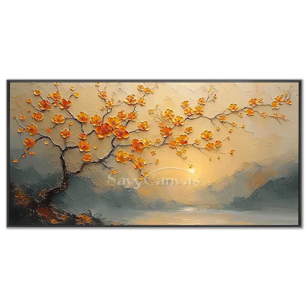 3D Blossom Tree Painting - Textured Floral Landscape #TC 006