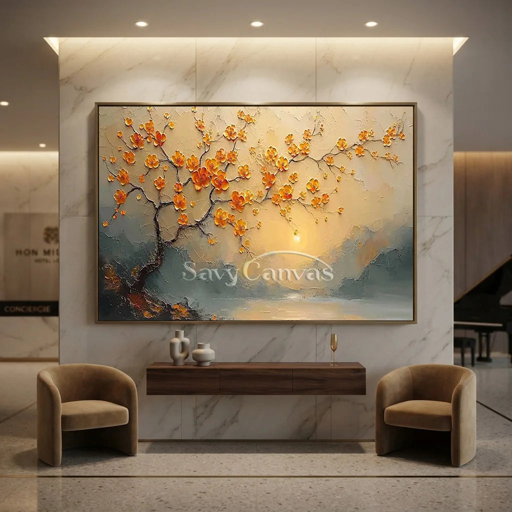 3D Blossom Tree Painting - Textured Floral Landscape #TC 006
