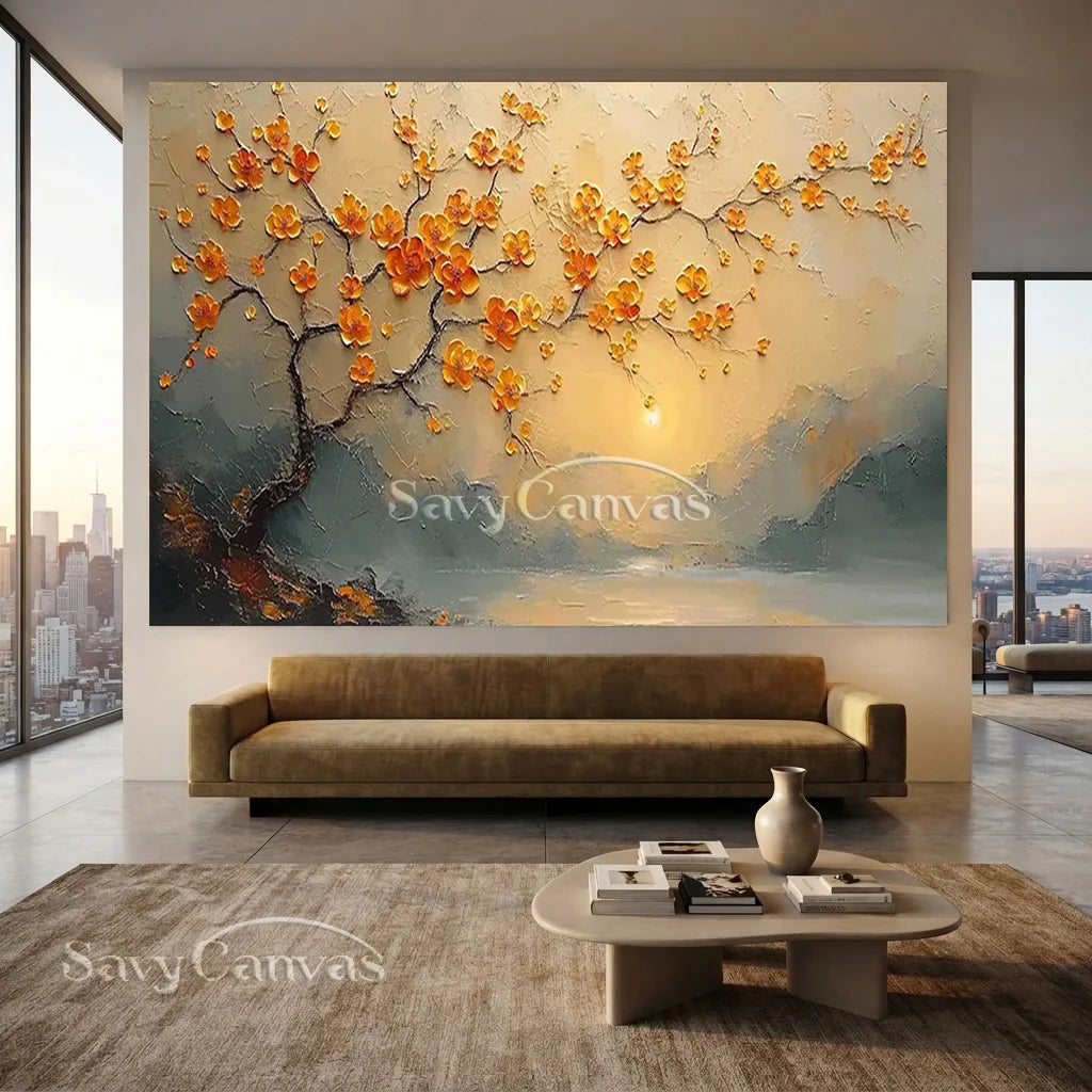 3D Blossom Tree Painting - Textured Floral Landscape #TC 006