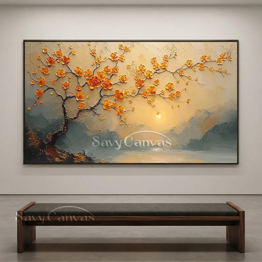 3D Blossom Tree Painting - Textured Floral Landscape #TC 006