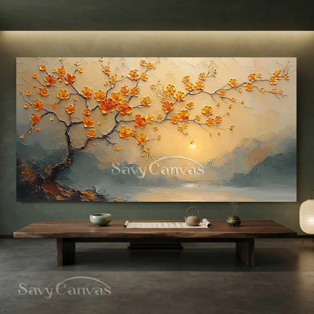 3D Blossom Tree Painting - Textured Floral Landscape #TC 006