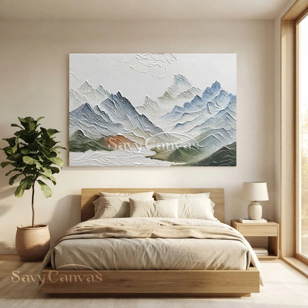 Textured Mountain Range Painting | Large 3D Landscape Wall Art #ZZ 145
