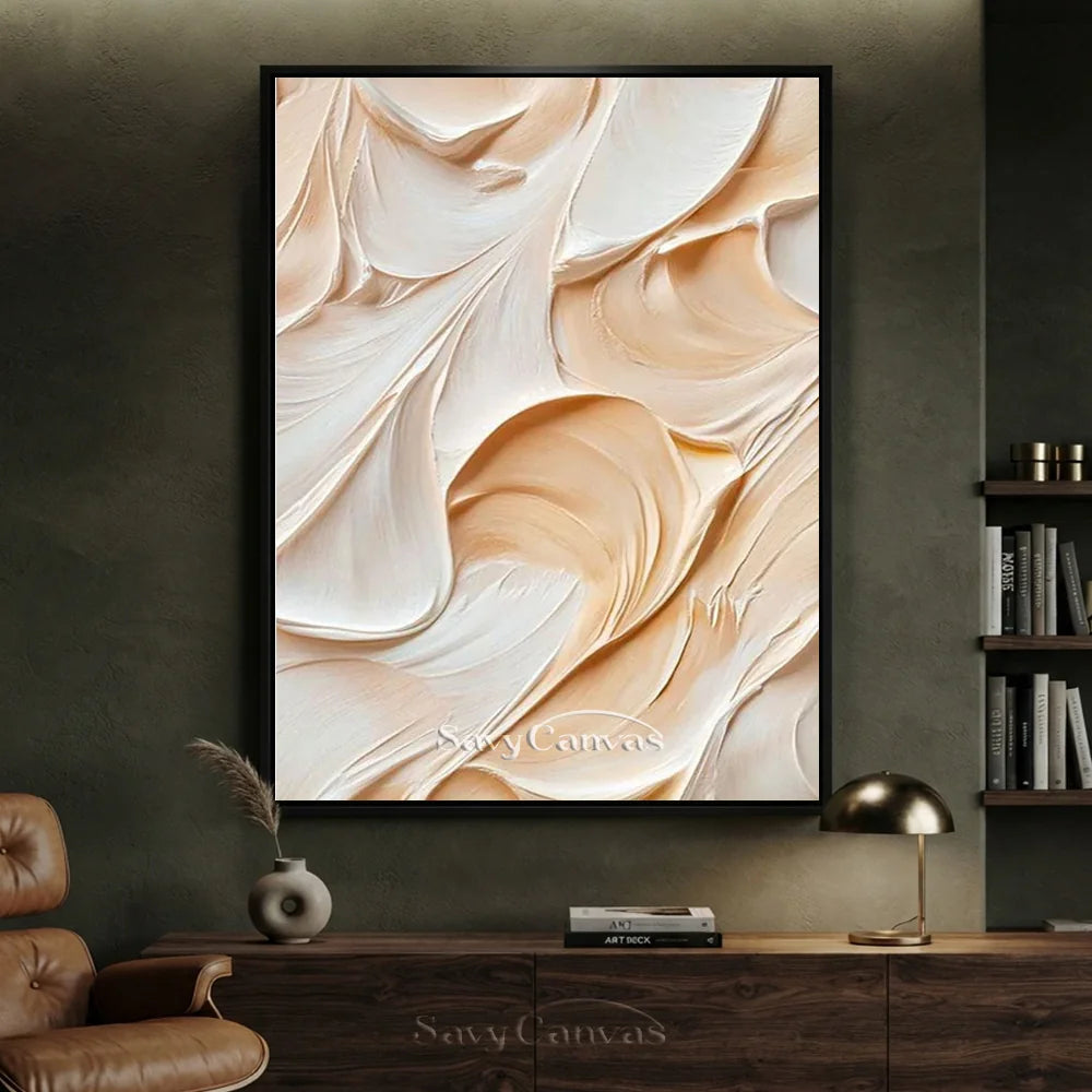 Abstract Textured Painting in Cream & Beige #TC 007
