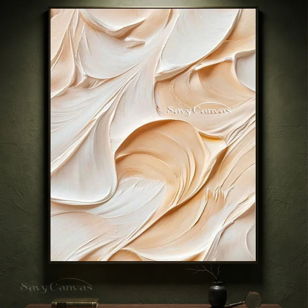 Abstract Textured Painting in Cream & Beige #TC 007