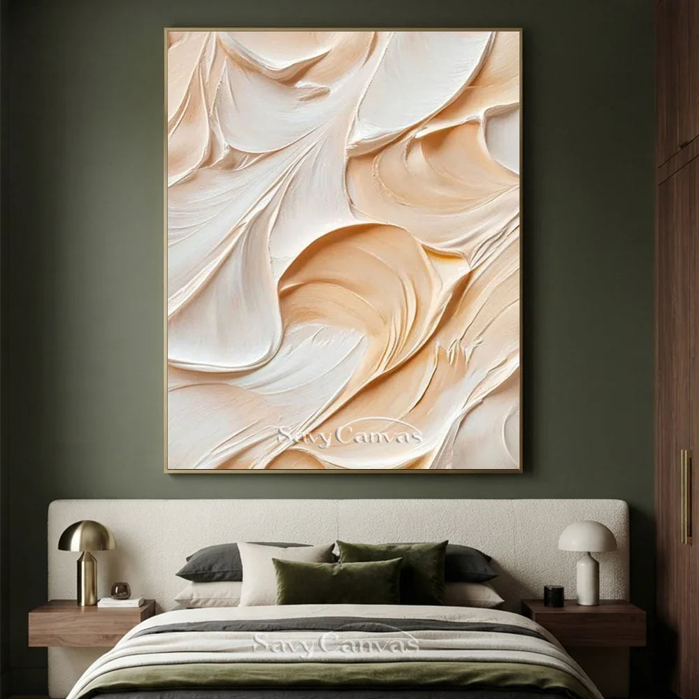 Abstract Textured Painting in Cream & Beige #TC 007