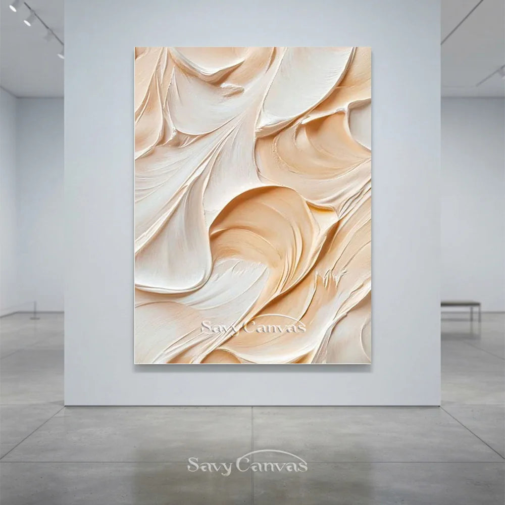 Abstract Textured Painting in Cream & Beige #TC 007