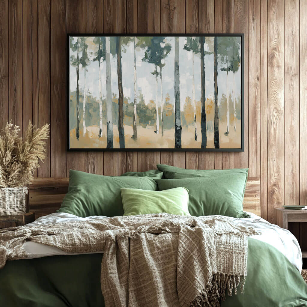 Abstract Birch Tree Forest Canvas Wall Art | Nature Landscape #AA 364
