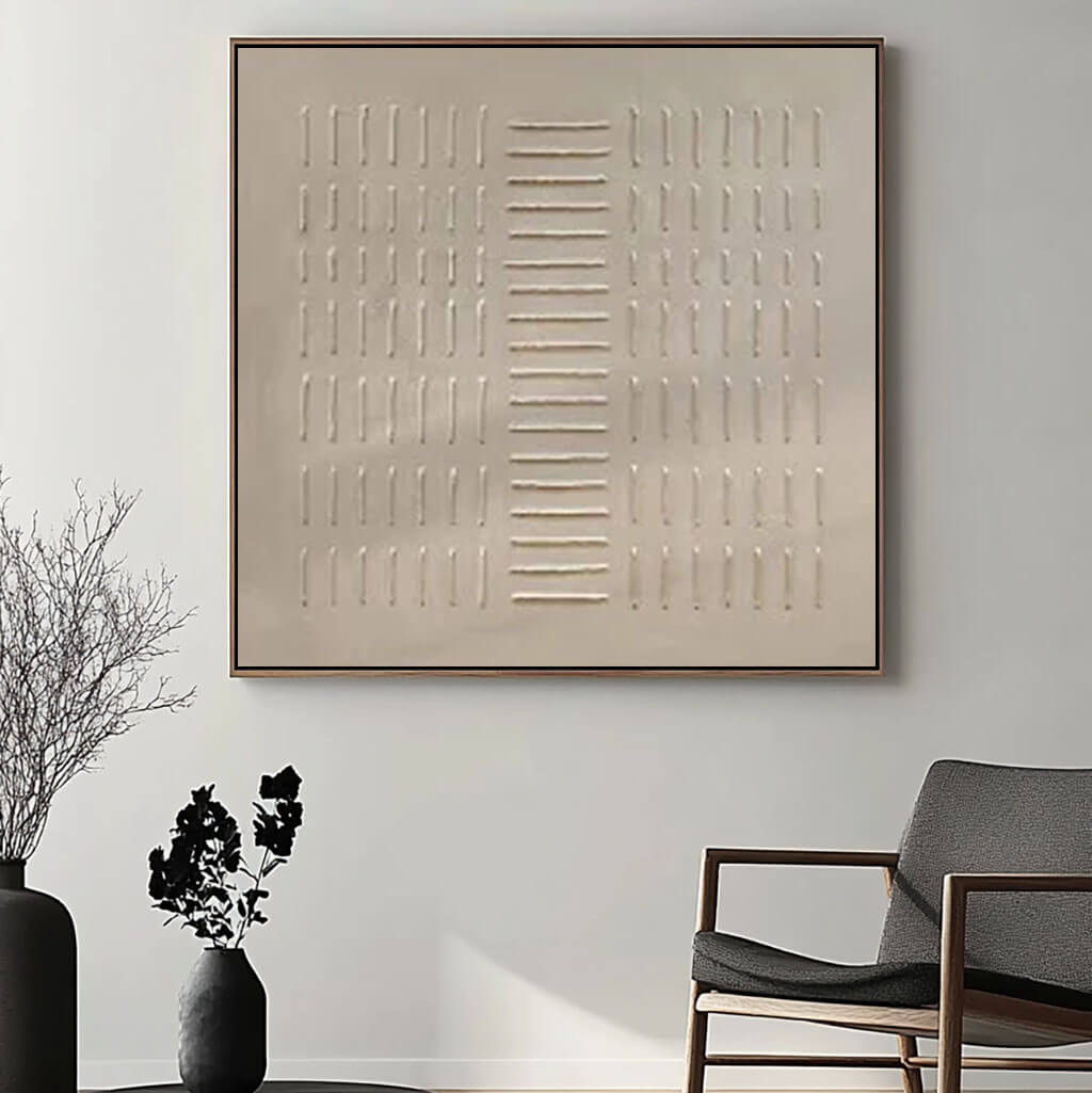 Minimalist Linear Art | Rhythmic Textured Painting