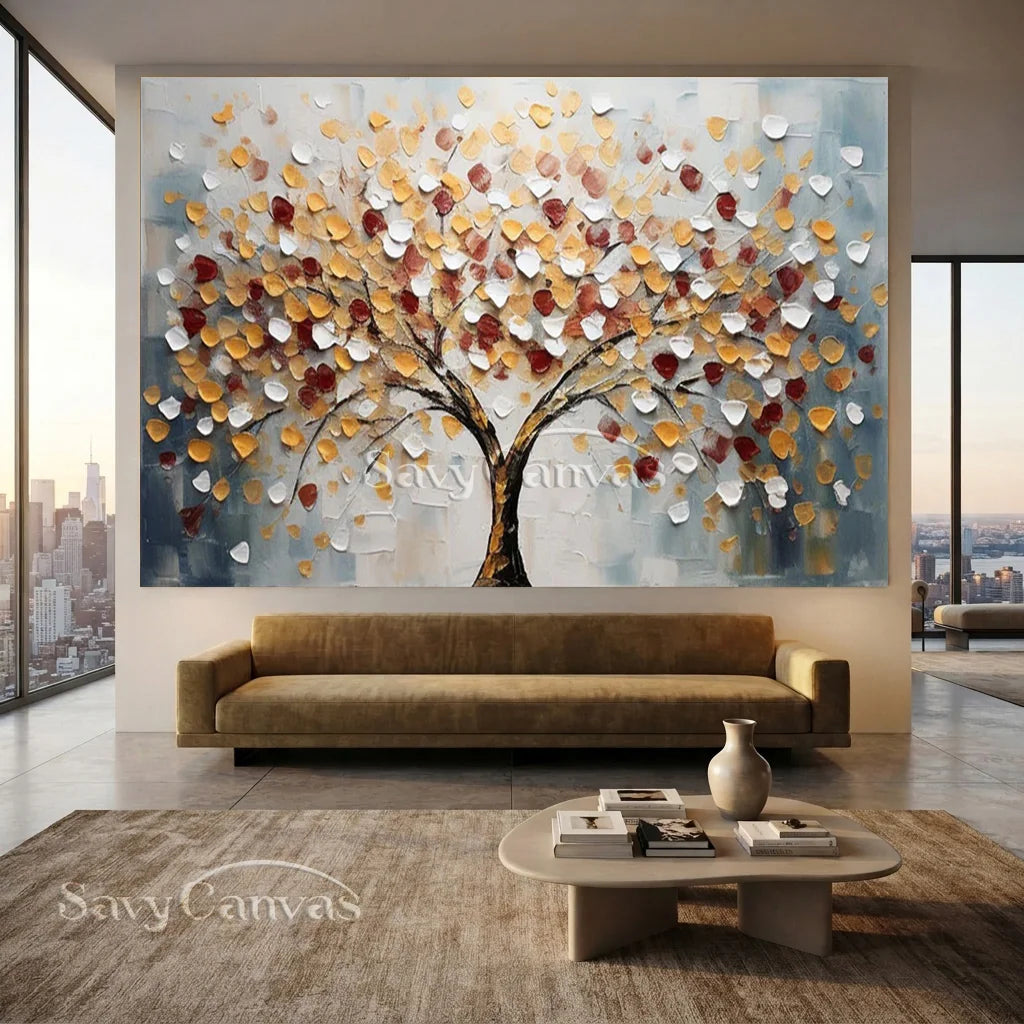 Tree of Life Wall Art | Large Textured Landscape Painting Canvas #ZZ 179
