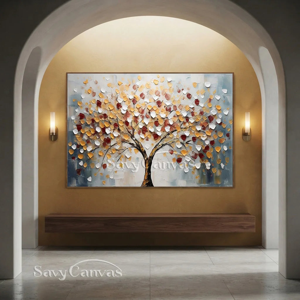 Tree of Life Wall Art | Large Textured Landscape Painting Canvas #ZZ 179