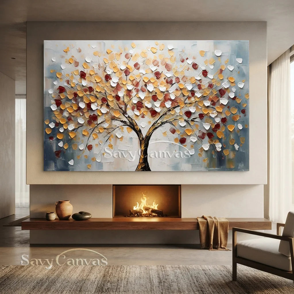 Tree of Life Wall Art | Large Textured Landscape Painting Canvas #ZZ 179
